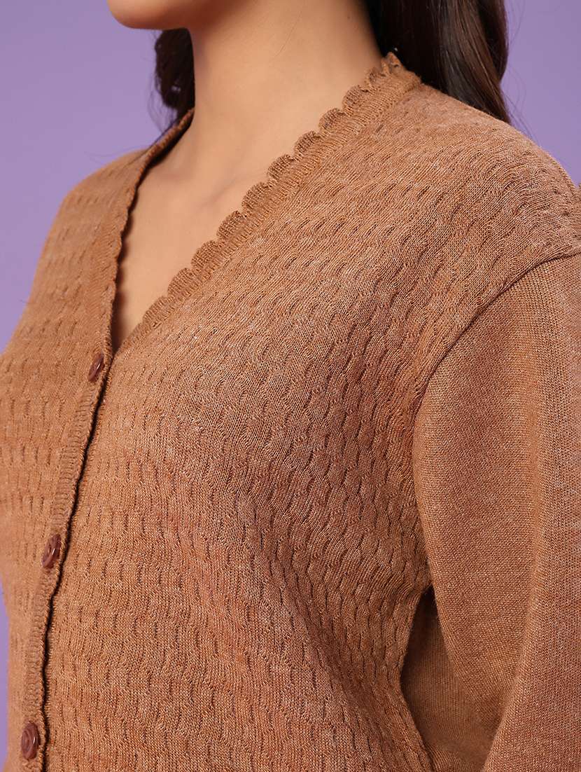 women self design long sleeve cardigan - 21978908 -  Standard Image - 5