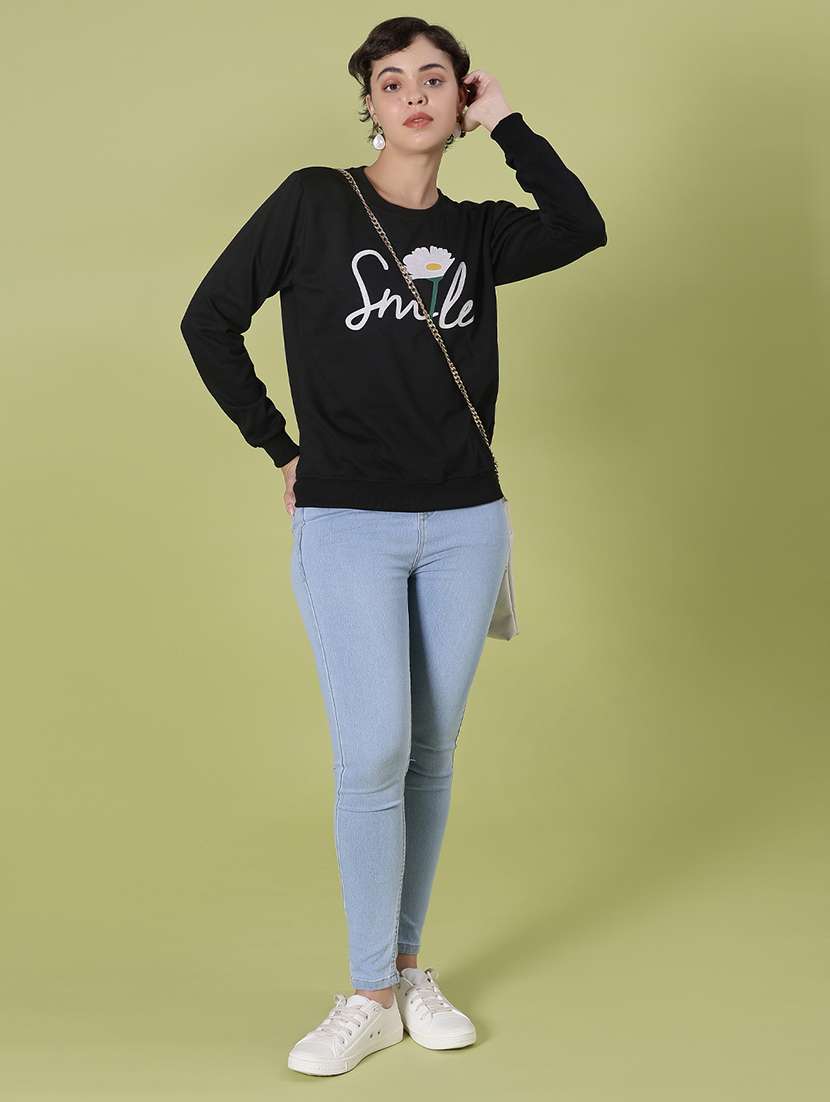 women chest print long sleeve sweatshirt - 21978947 -  Standard Image - 3