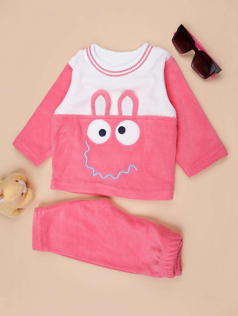 girls patch work long sleeve full length set