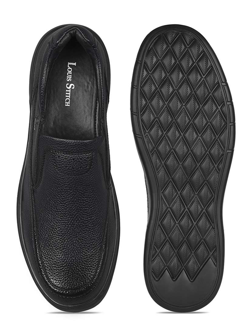 men solid slip on formal shoes - 21979022 -  Standard Image - 3
