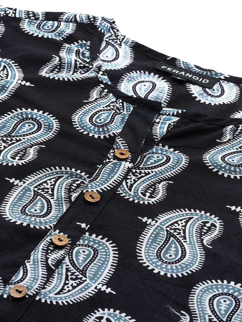 women printed three quarter sleeve straight kurti - 21979025 - Standard Image - 3