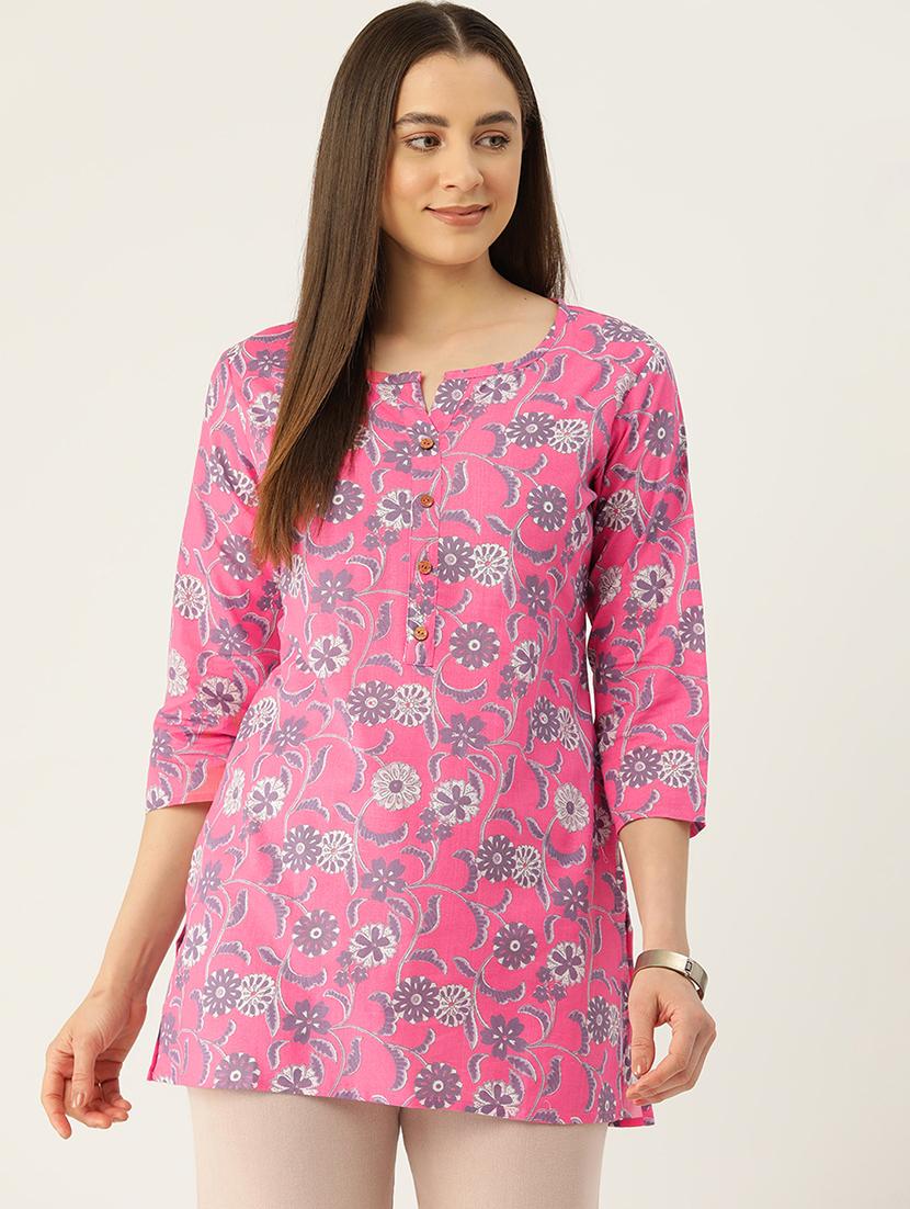 women printed three quarter sleeve straight kurti - 21979026 - Zoom Image - 0