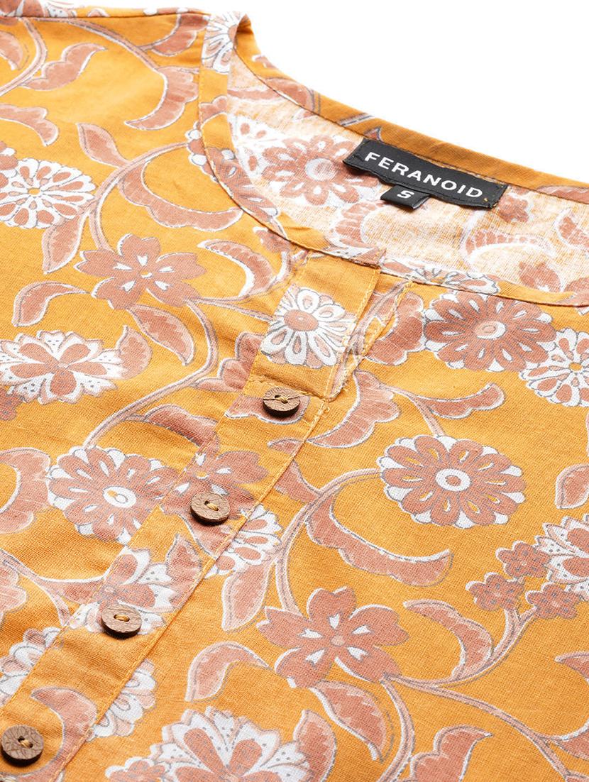 women printed three quarter sleeve straight kurti - 21979027 - Standard Image - 3