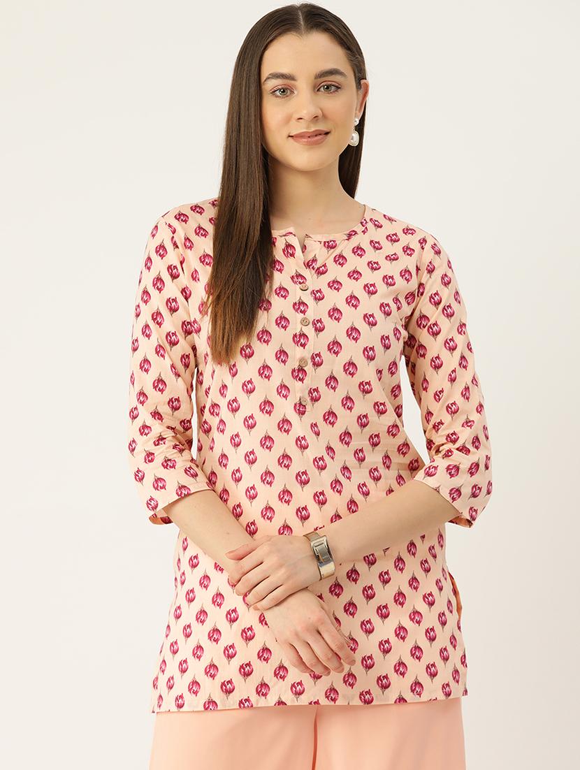 women printed three quarter sleeve straight kurti - 21979028 - Zoom Image - 0