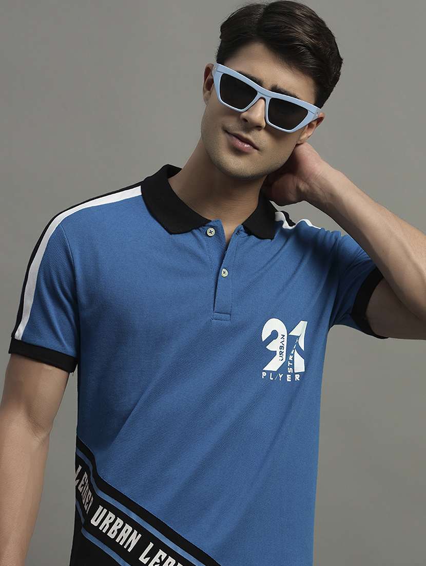 men color blocked short sleeve regular fit polo t-shirt