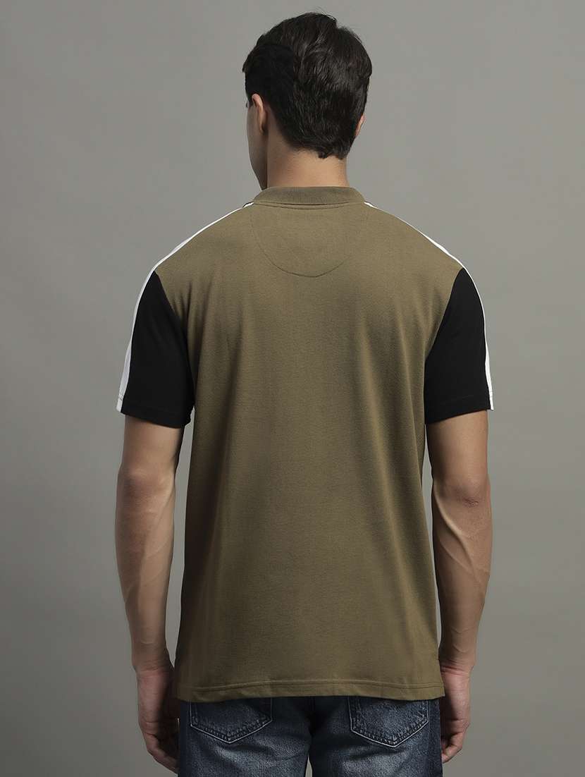men color blocked short sleeve regular fit polo t-shirt - 21979239 -  Standard Image - 3