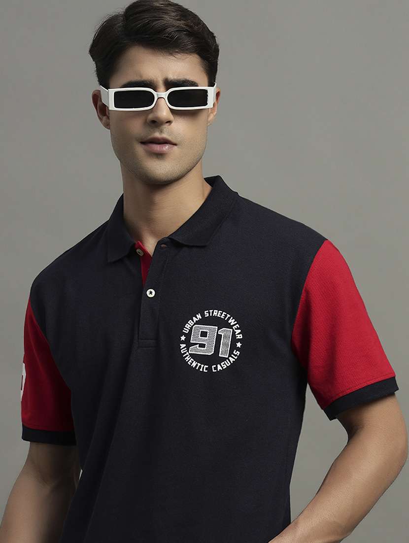 men color blocked short sleeve regular fit polo t-shirt