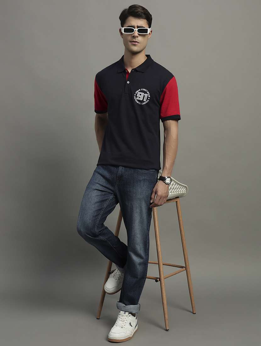 men color blocked short sleeve regular fit polo t-shirt - 21979240 -  Standard Image - 3
