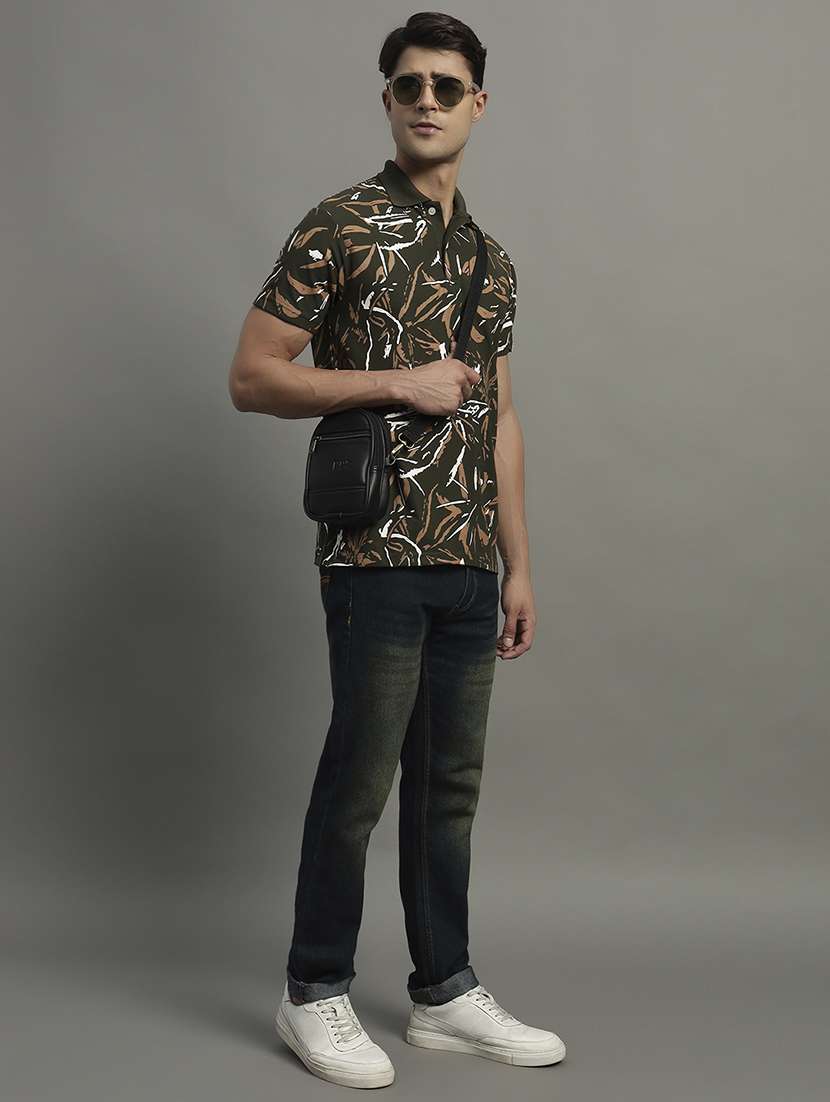 men printed short sleeve polo t-shirt - 21979248 -  Standard Image - 3