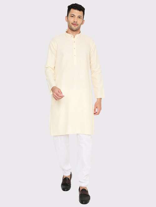 men solid mandarin neck long kurta - 21979270 -  Standard Image - 0