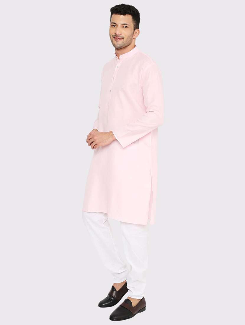 men solid mandarin neck long kurta - 21979271 -  Standard Image - 3