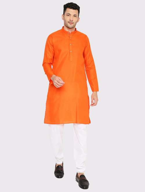 men solid mandarin neck long kurta - 21979281 -  Standard Image - 0