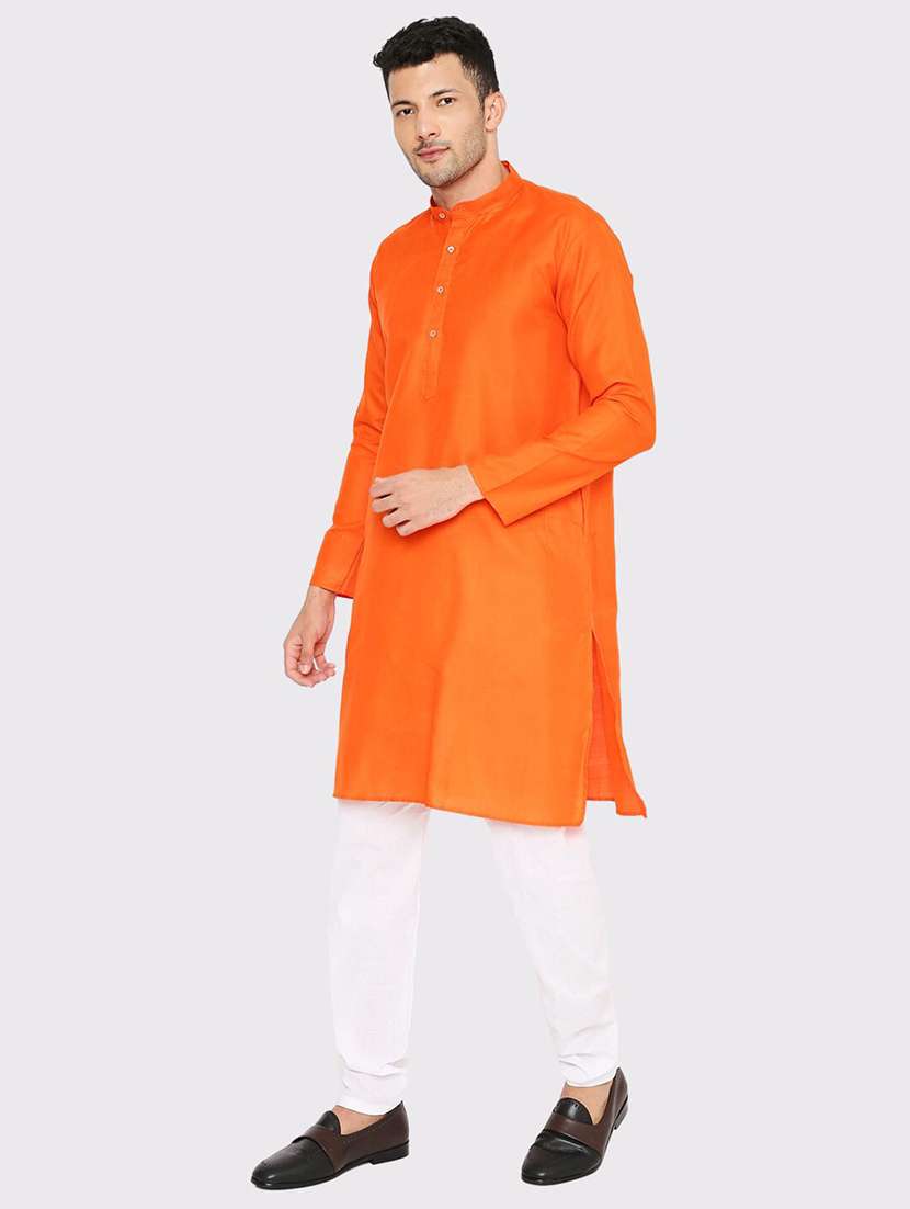 men solid mandarin neck long kurta - 21979281 -  Standard Image - 3
