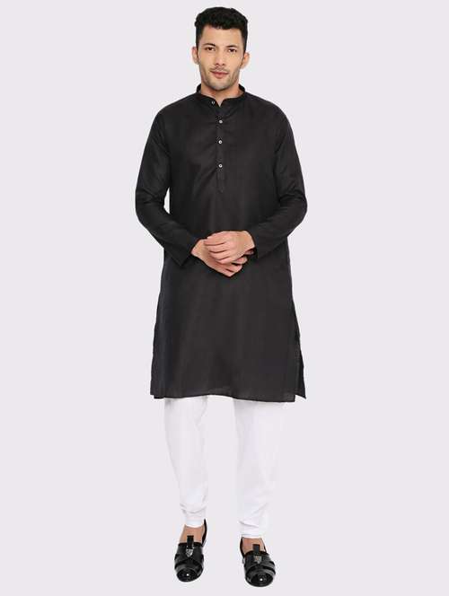 men solid mandarin neck long kurta - 21979291 -  Standard Image - 0