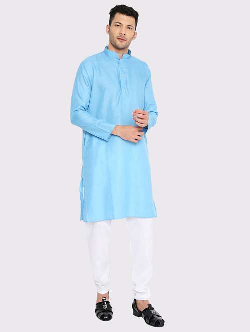 men solid mandarin neck long kurta - 21979293 -  Standard Image - 0