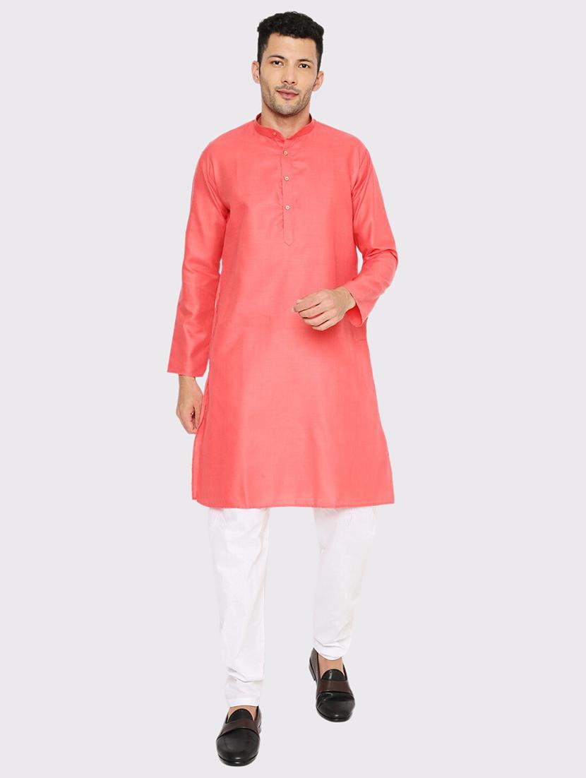 men solid mandarin neck long kurta - 21979294 - Zoom Image - 0