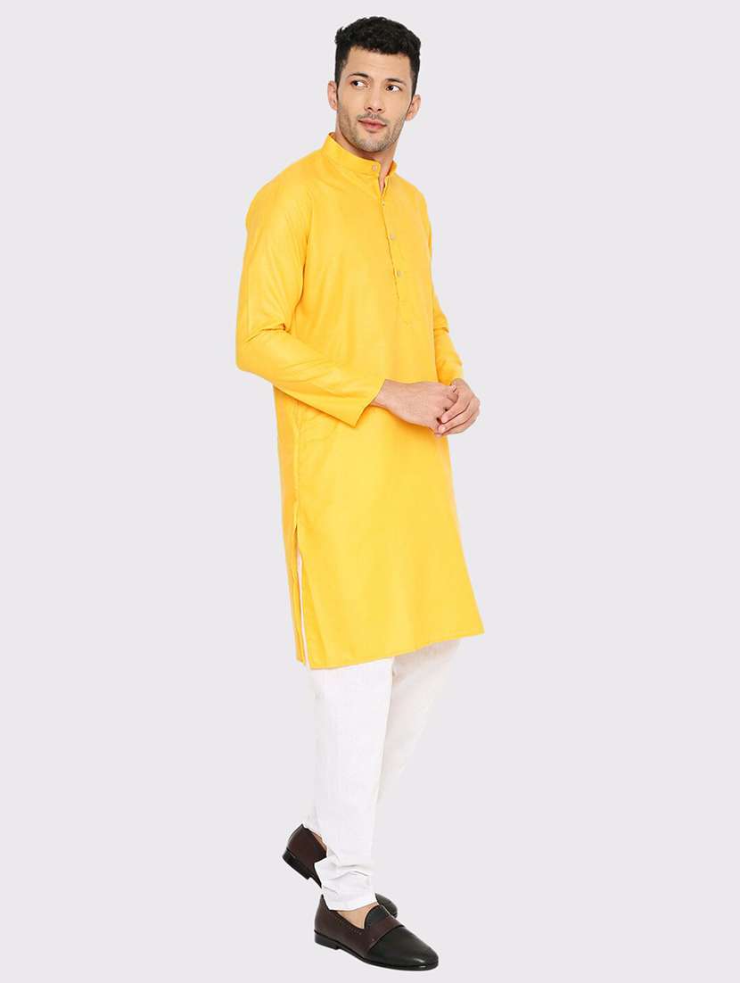 men solid mandarin neck long kurta - 21979301 -  Standard Image - 3
