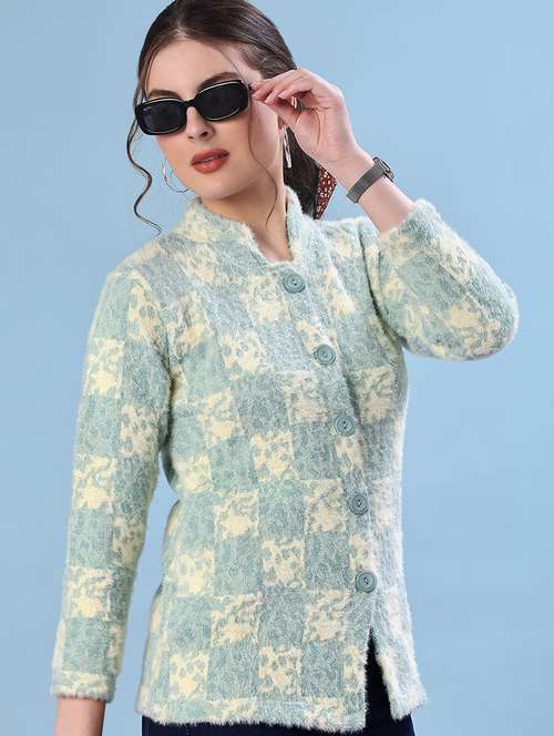 women self design long sleeve cardigan - 21979404 -  Standard Image - 0