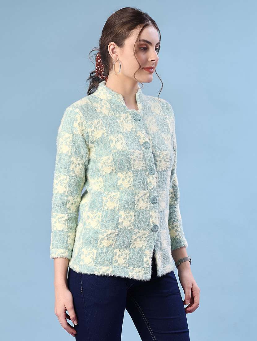 women self design long sleeve cardigan - 21979404 -  Standard Image - 3