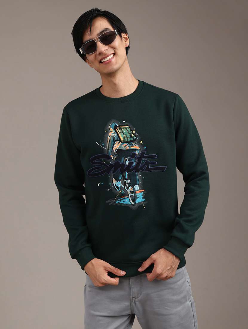men printed long sleeve sweatshirt
