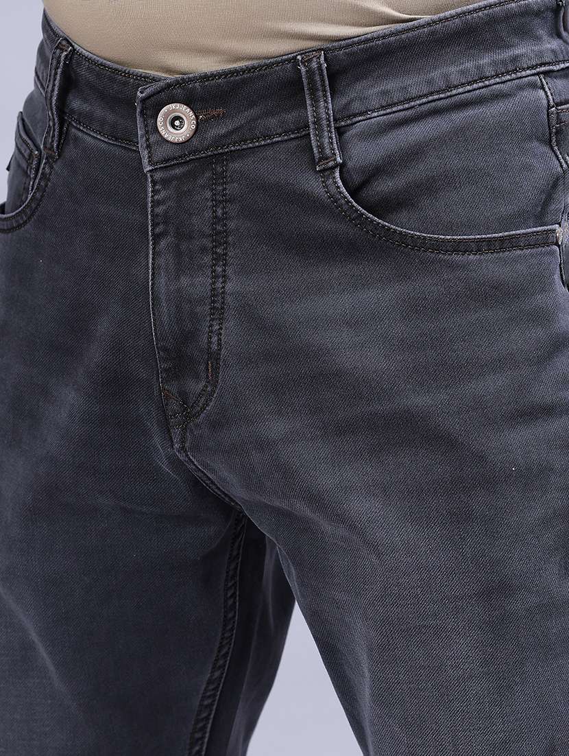 men solid mid rise tapered fit jeans - 21979457 -  Standard Image - 5