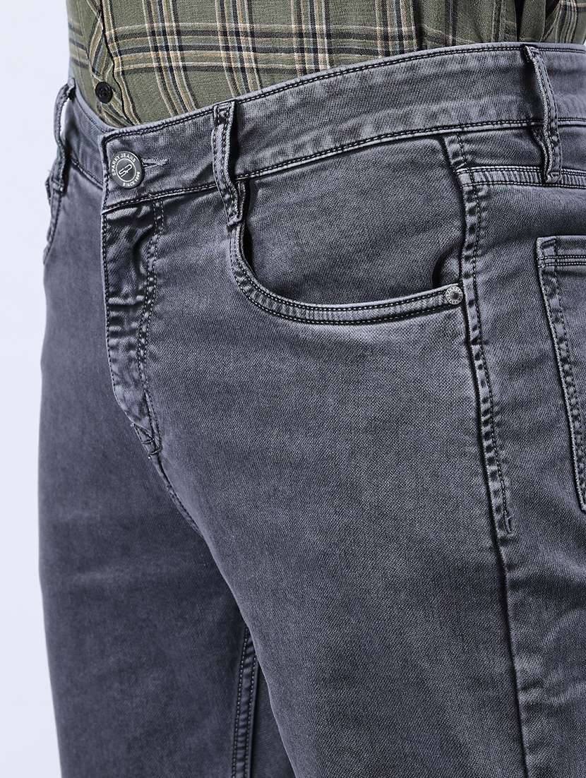 men plain mid rise full length tapered jeans - 21979469 -  Standard Image - 5