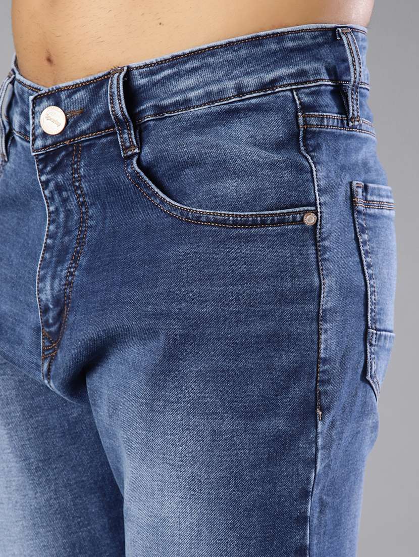 men washed mid rise full length tapered jeans - 21979495 -  Standard Image - 5