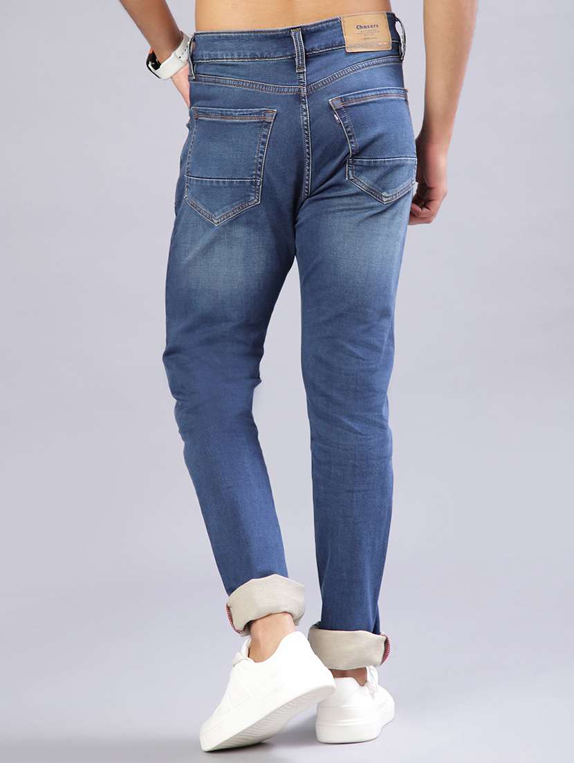 men solid mid rise slim fit jeans - 21979506 -  Standard Image - 3