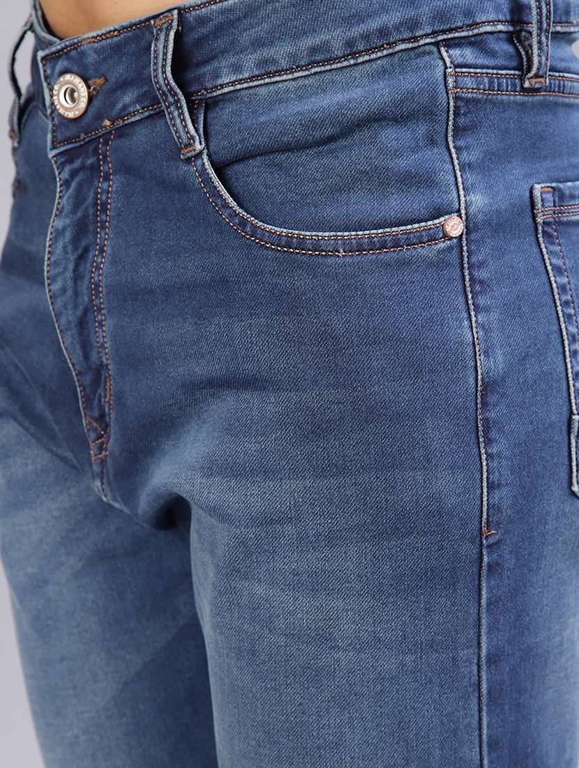 men solid mid rise slim fit jeans - 21979506 -  Standard Image - 5