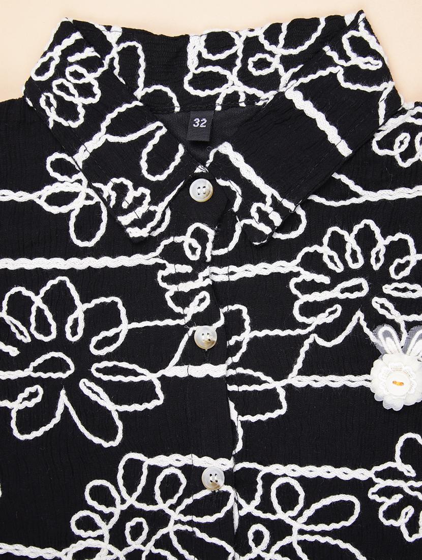 girls embroidered short sleeve collared top - 21979553 - Standard Image - 3