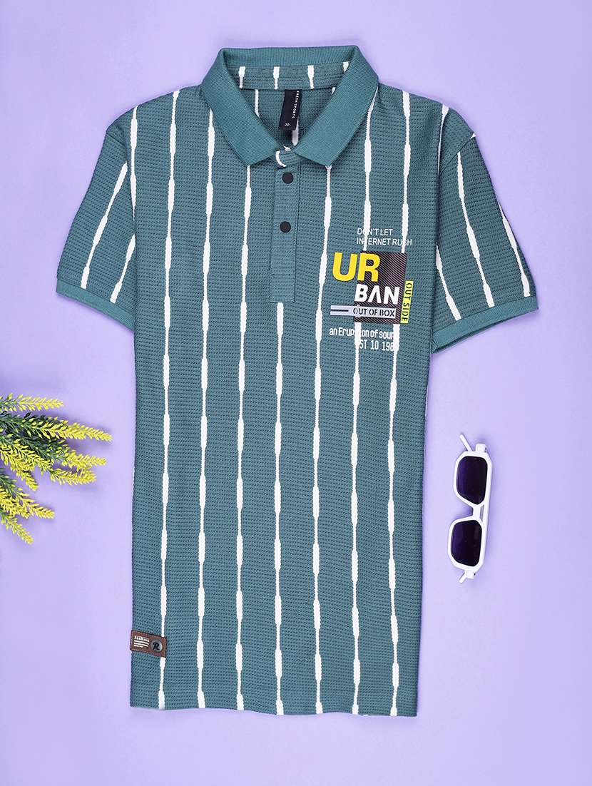 boys printed short sleeve polo t-shirt