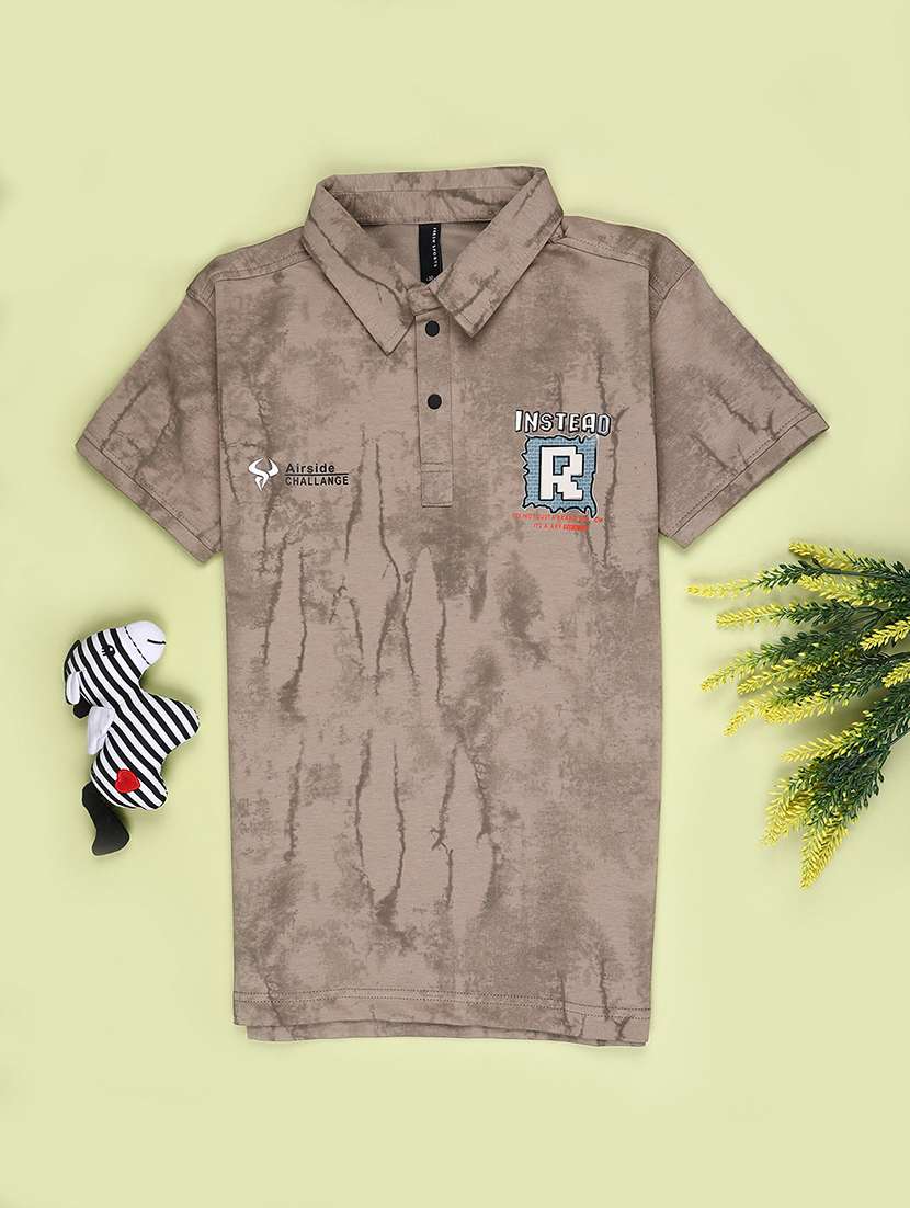 boys printed short sleeve polo t-shirt