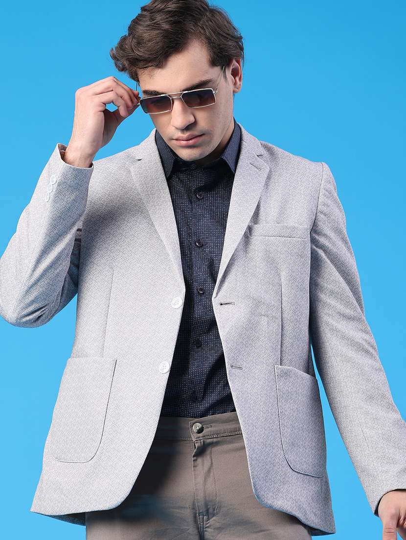 men long sleeve single breasted casual blazer