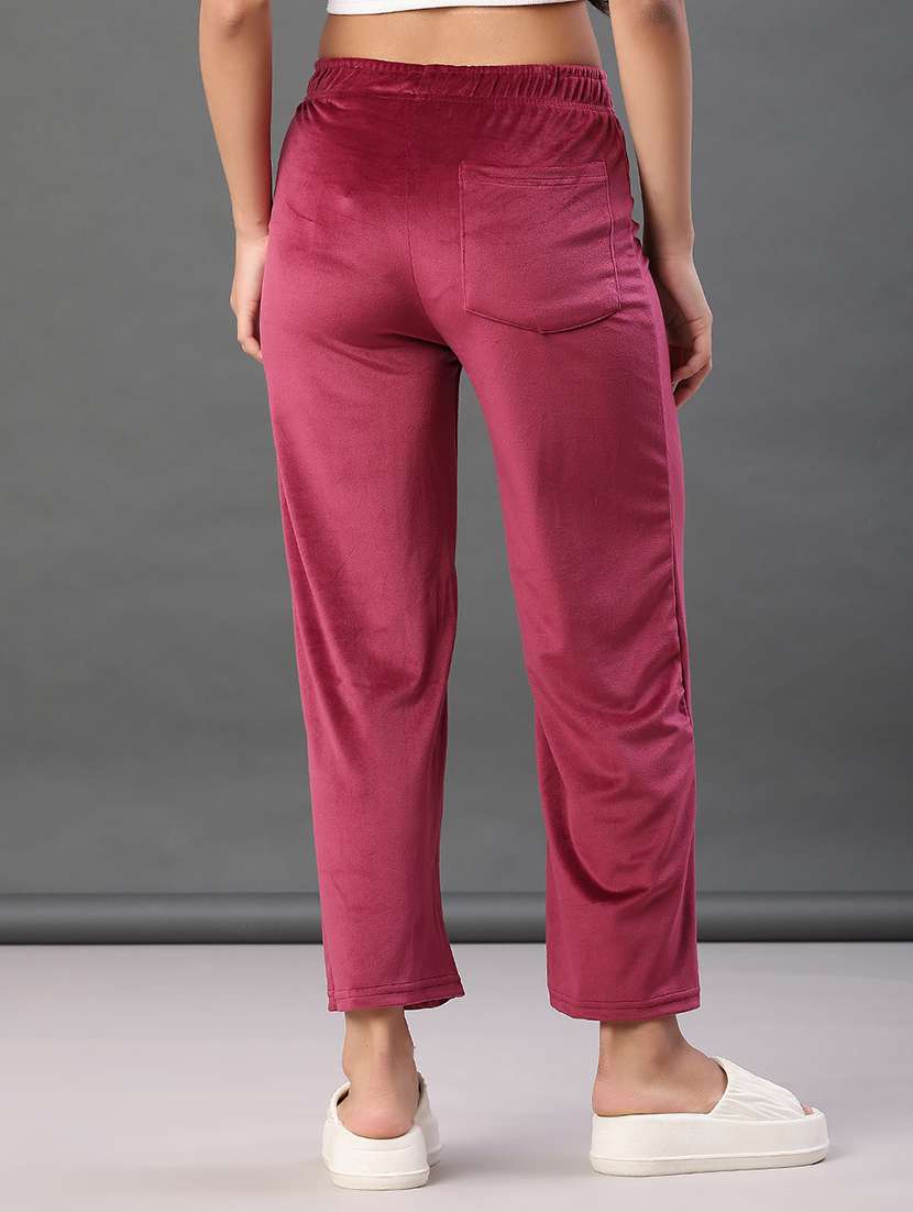 women solid mid rise winter wear pyjama - 21979717 -  Standard Image - 3