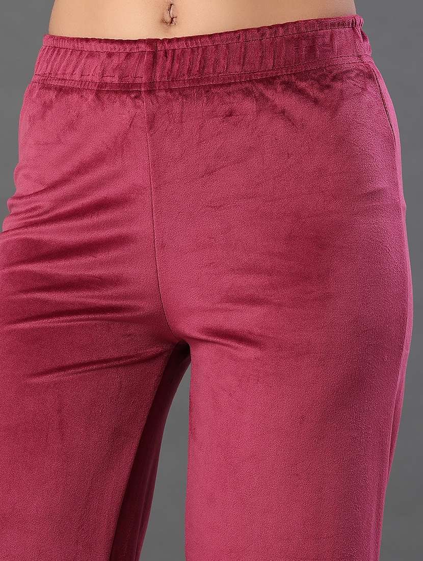 women solid mid rise winter wear pyjama - 21979717 -  Standard Image - 5