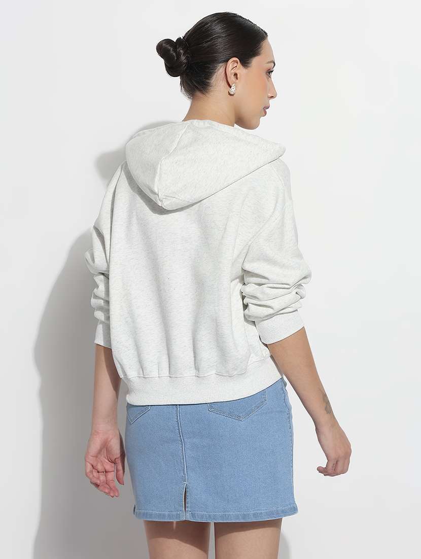 women solid long sleeve hooded sweatshirt - 21979721 - Standard Image - 3