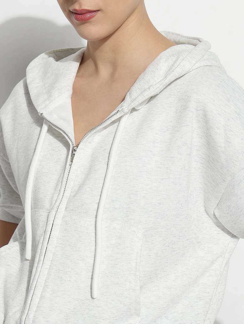 women solid long sleeve hooded sweatshirt - 21979721 - Standard Image - 5