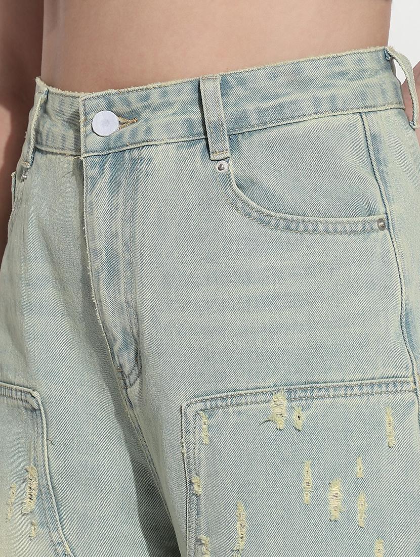 women distressed high rise baggy jeans - 21979730 - Standard Image - 5
