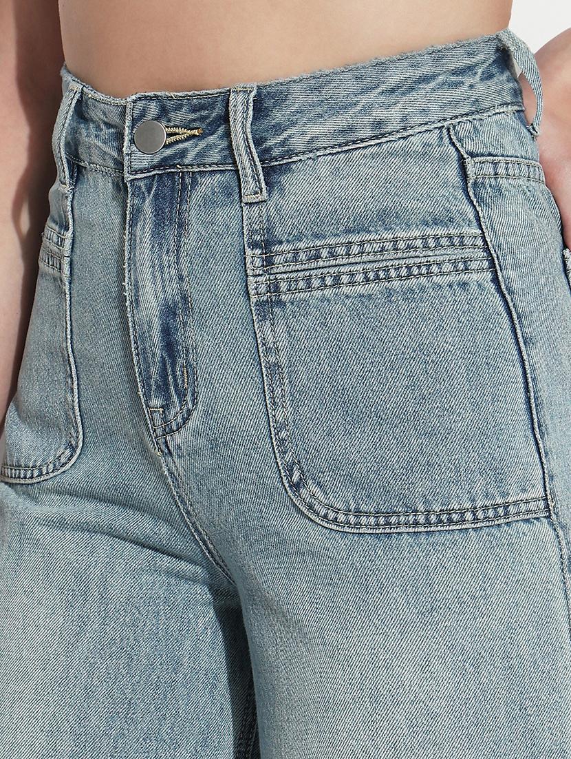 women solid high rise wide leg jean - 21979731 - Standard Image - 5