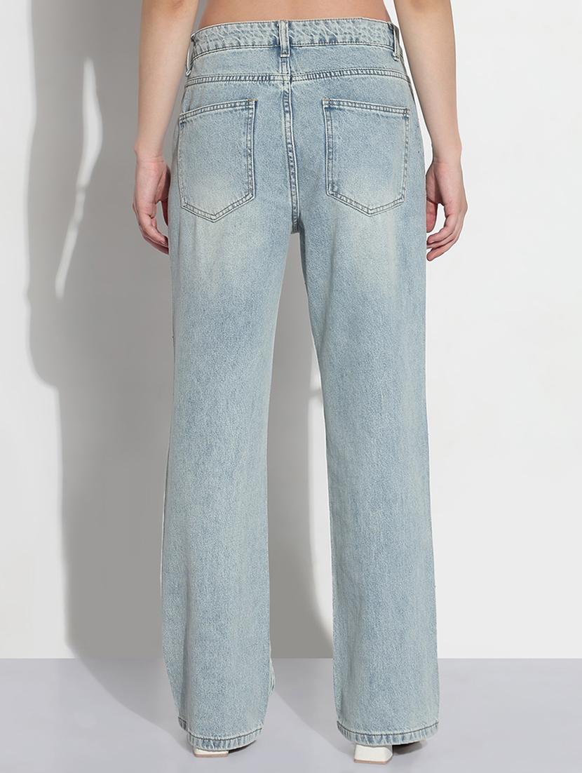 women solid high rise straight fit jean - 21979733 - Standard Image - 3