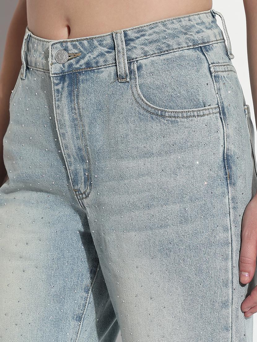 women solid high rise straight fit jean - 21979733 - Standard Image - 5