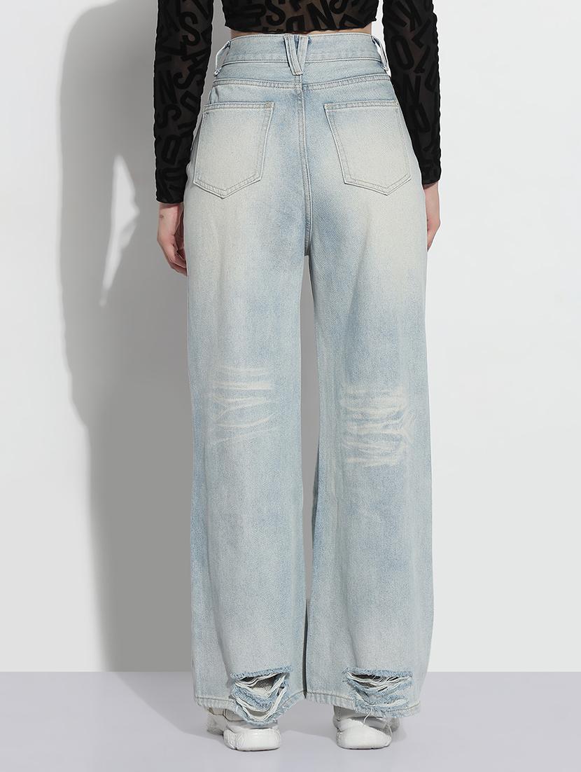 women distressed high rise baggy jean - 21979734 - Standard Image - 3