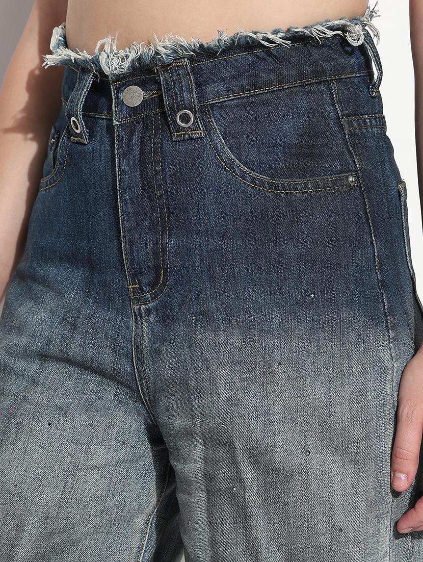 women solid high rise wide leg jean - 21979739 - Standard Image - 5