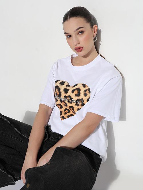 women printed short sleeve oversized t-shirt - 21979754 - Standard Image - 0