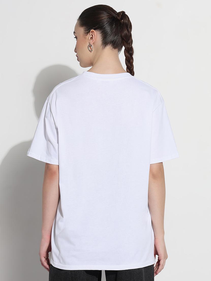 women printed short sleeve oversized t-shirt - 21979754 - Standard Image - 3