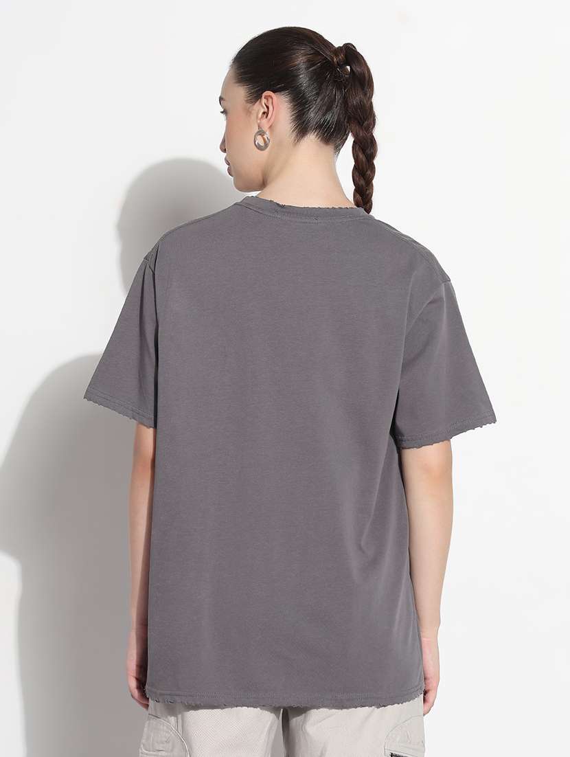 women printed short sleeve oversized t-shirt - 21979760 -  Standard Image - 3