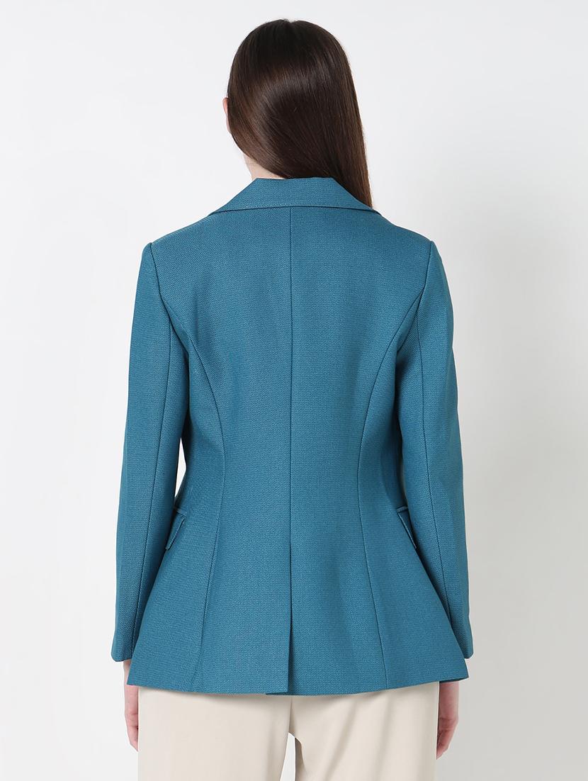 women solid long sleeve double breasted blazer - 21979763 - Standard Image - 3