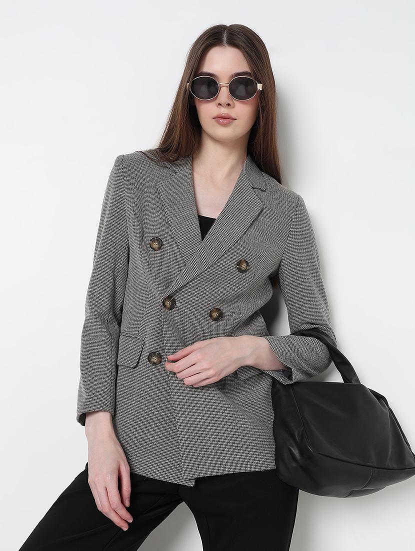 women self designed long sleeve double breasted blazer - 21979767 -  Zoom Image - 0