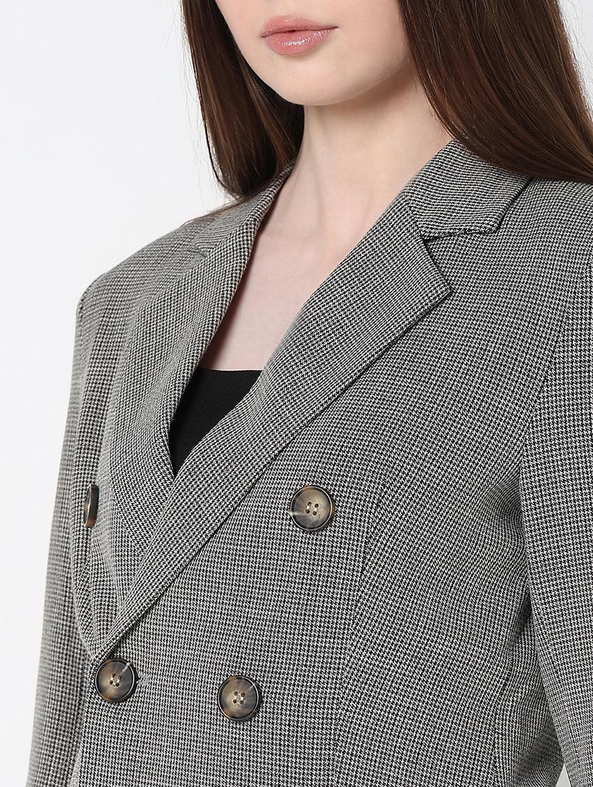 women self designed long sleeve double breasted blazer - 21979767 - Standard Image - 5