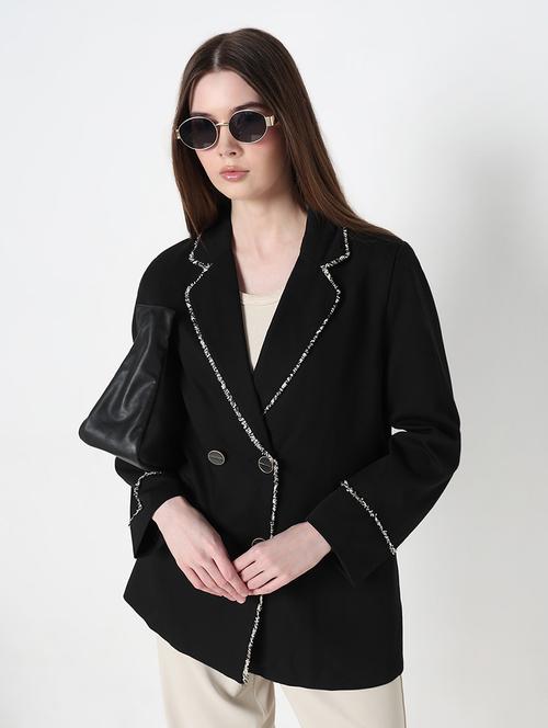 women solid long sleeve double breasted blazer - 21979768 - Standard Image - 0